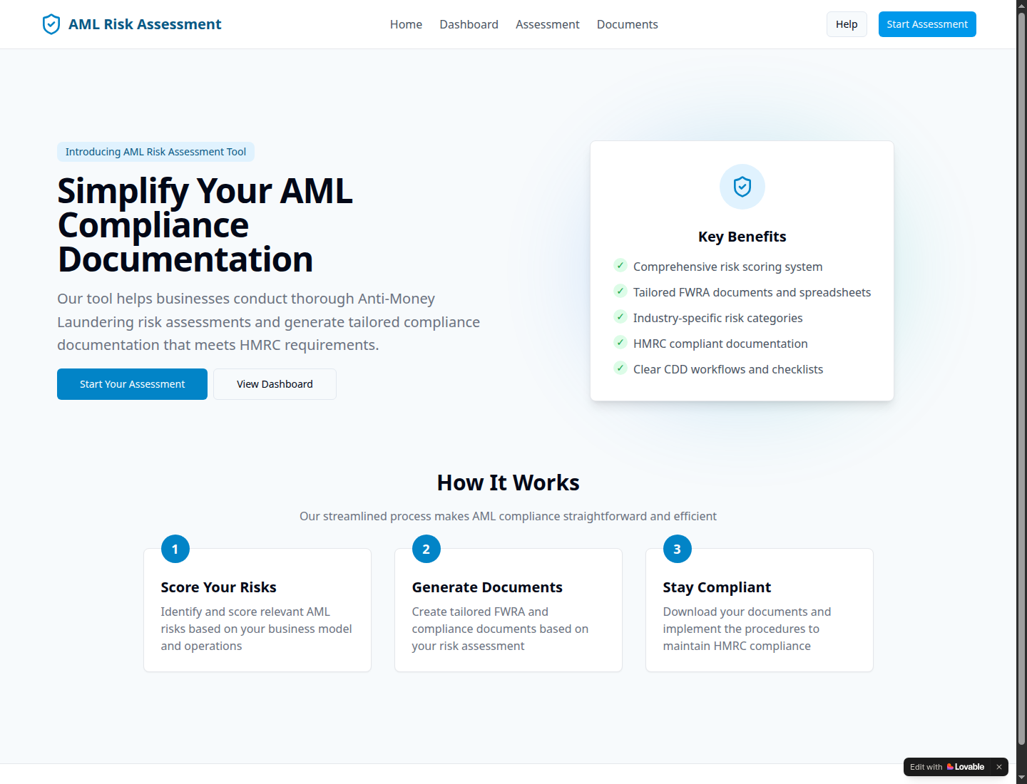 AML Risk Navigator screenshot