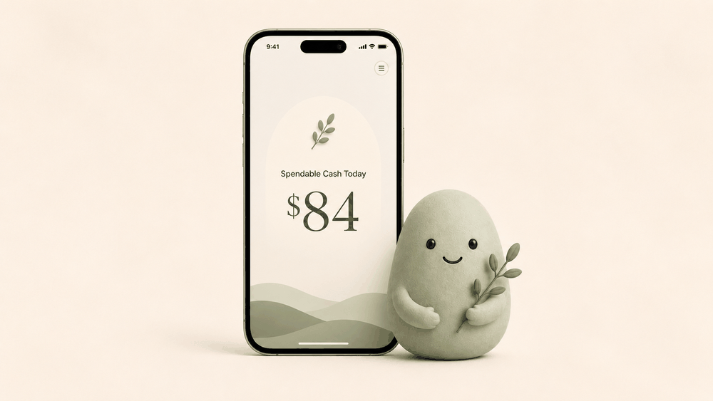 Pip product visual with app screen and character.